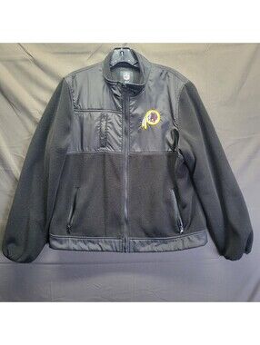 Women's Black Redskins Team Apparel Fleece Full-Zip Jacket Sz Large